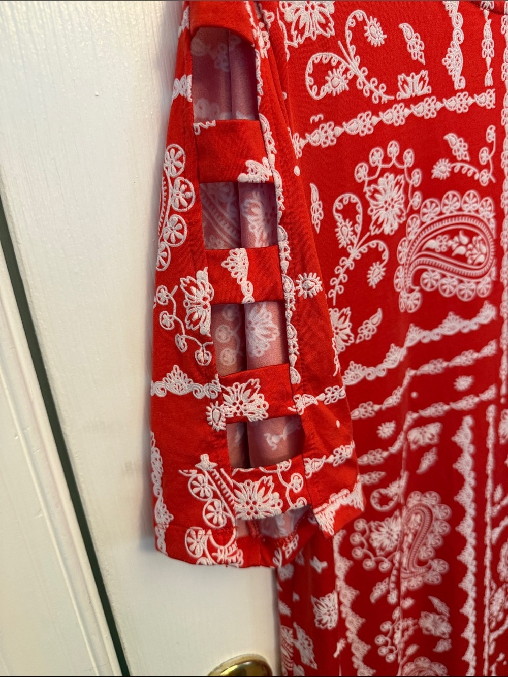 Ruby Rd. Red Paisley Midi Dress - Picture 3 of 4